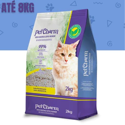 Areia Higiênica Para Gato Pet Charm Mandioca Biodegradável Sustentável Controle De Odor Até 8kg
