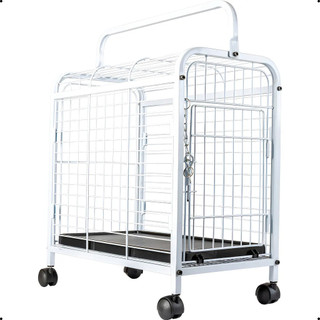 Caixa De Transporte Gaiola Portátil Pets Leva Pet Gatos Cães Cor White/preto Branco - Black