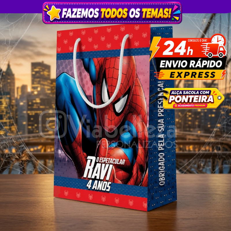 🛍️ Sacolinhas Personalizada Homem Aranha Surpresa Aniversário Festa Infantil Envio Rápido 24h