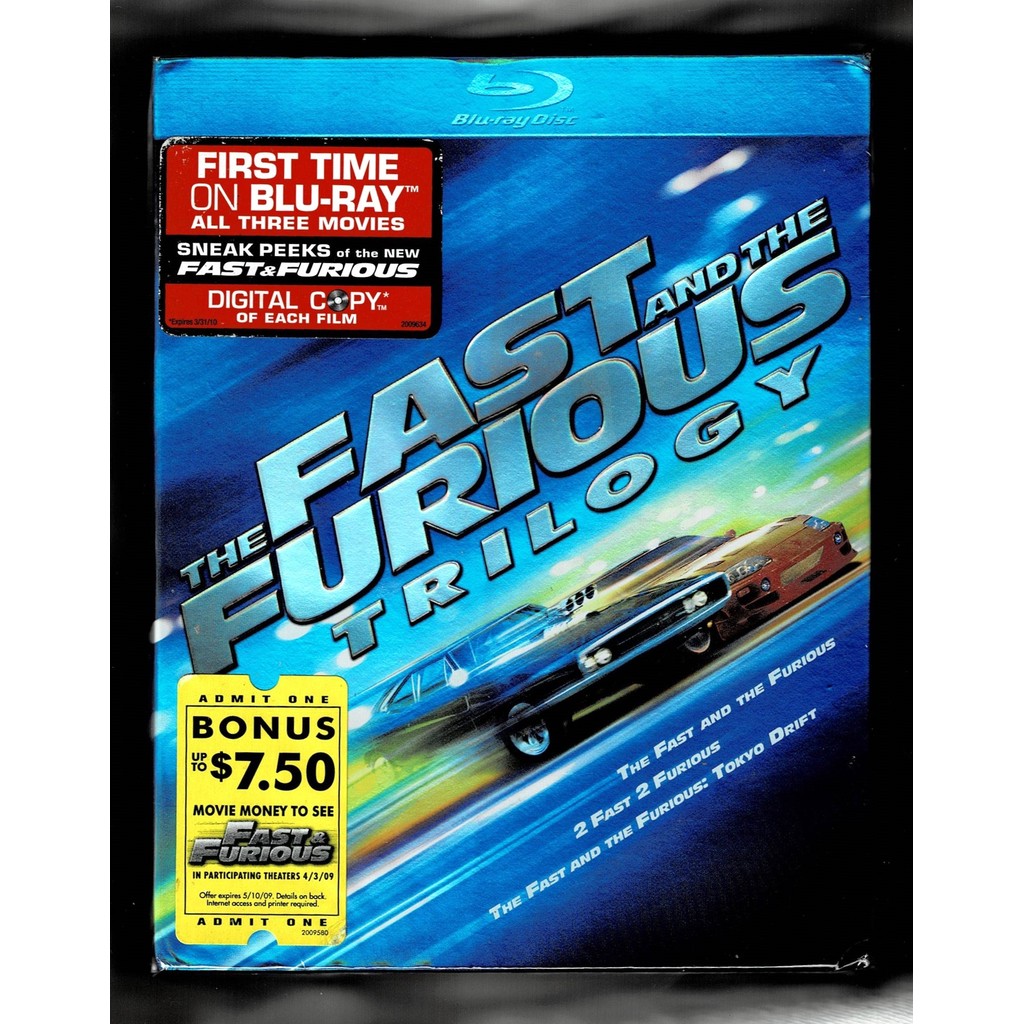 The Fast And The Furious Trilogy Box 3 Blu-Rays (Sem Áudio E Legendas Em Português)