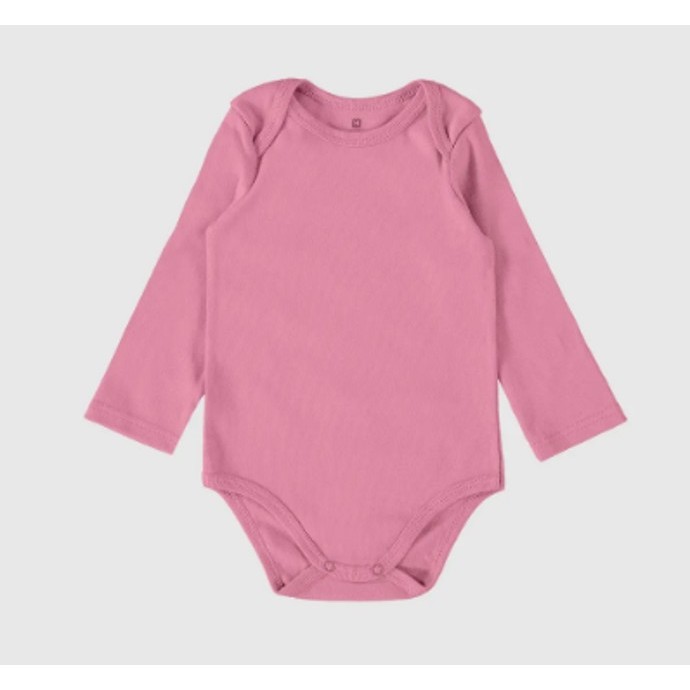 BOBY BEBÊ MANGA LONGA EM RIBANA LEVE MALWEE KIDS ROSA