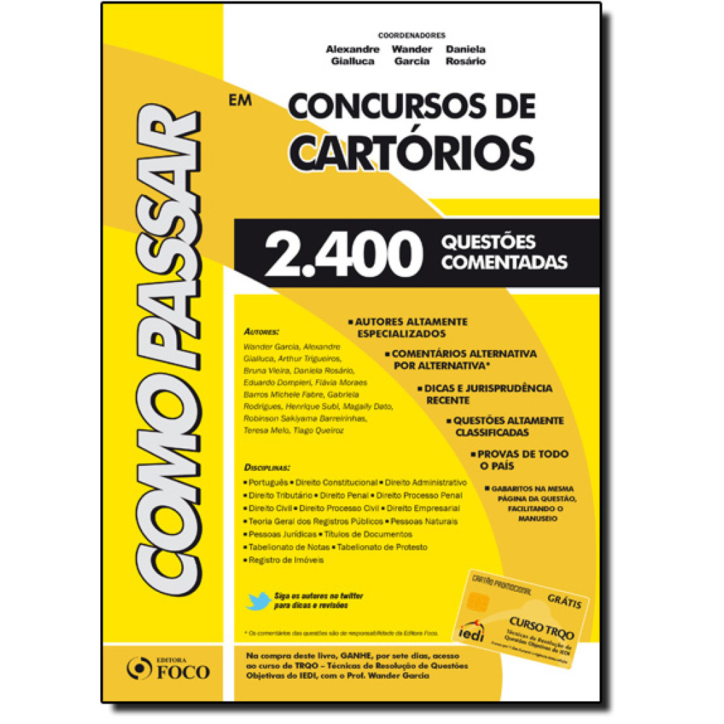 Como Passar em Concursos de Cartórios: 2.400 Questões Comentadas