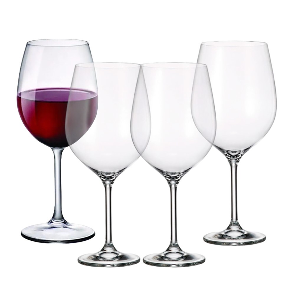 Jogo 4 Taça para Vinho Tinto 740ml em Cristal Transparente Wolff