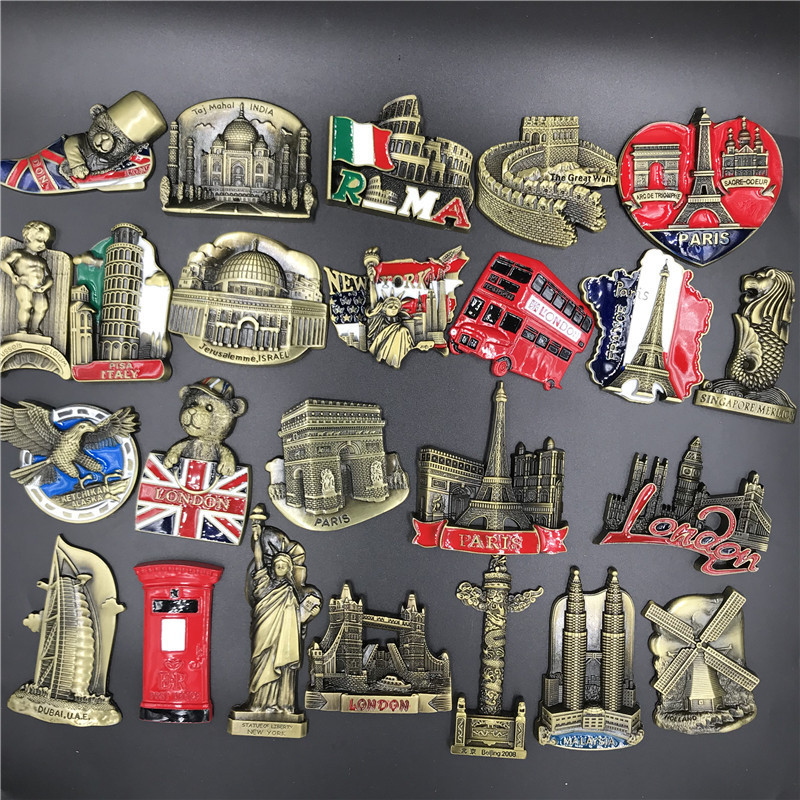 Adesivos magnéticos para geladeira Adesivos de Metal para geladeira Francês Americano Inglês Italiano Madibai Bélgica Ín