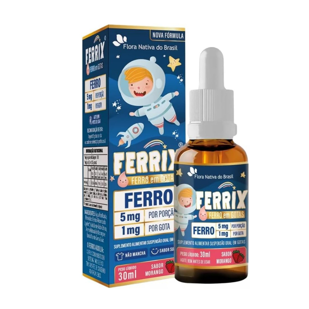 Ferrix ( Ferro 5mg / Porcao) 30ml Sabor Morango KIDS