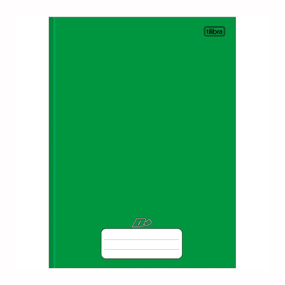 Caderno brochurão capa dura universitário 1X1 48 folhas D mais Verde Tilibra