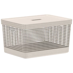 Cesto Grid com Tampa 20l Bege - OU