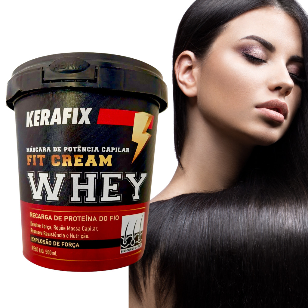 Máscara Creme Tratamento Capilar Whey Recarga De Queratina Kerafix - cabelo forte 500ml