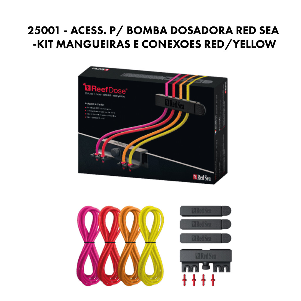 ACESS. P/ BOMBA DOSADORA RED SEA -KIT MANGUEIRAS E CONEXOES RED/YELLOW