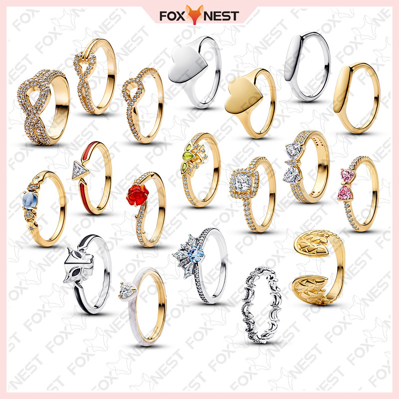 Asas Douradas S925 Banhado A Prata Anel De Presente Feminino + Bolsa De Flanela em Oferta na Shopee