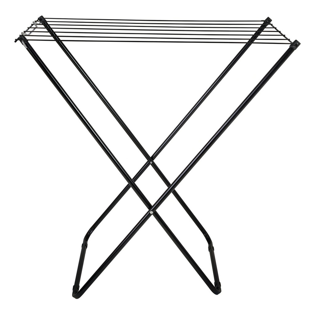 Varal De Roupas De Chão Slim Sem Abas Dobrável Compacto Aço ou Alumínio Resistênte Preto e Branco em Oferta na Shopee