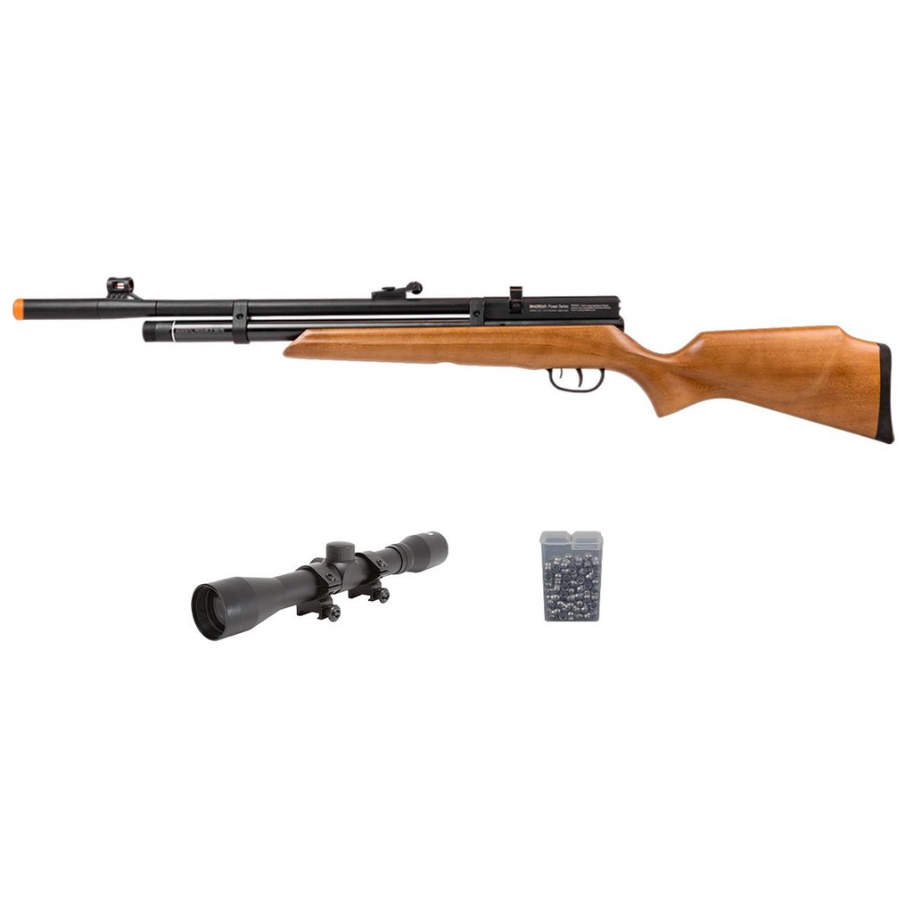 Carabina de Pressão 1332 Raider PCP Madeira 6.35mm - Beeman + Luneta 4x32 + Chumbo em Oferta na Shopee