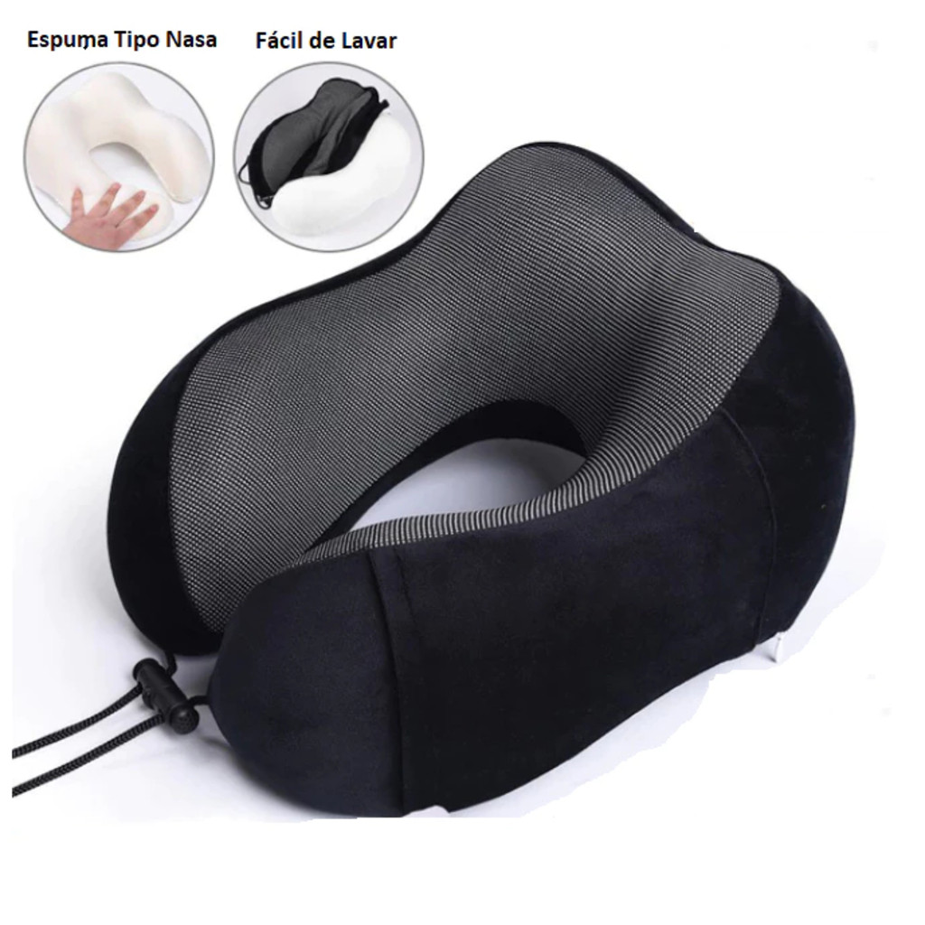 Imagem Travesseiro De Viagem Almofada Pescoço Carro Onibus Avião Confortável Macio Novidade