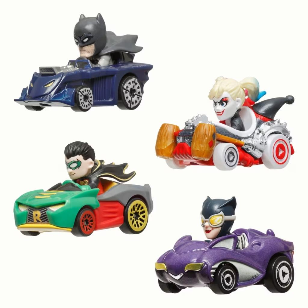 Conjunto Hot Wheels Racer Verse 4 Carros Temáticos Batman DC Comics Brinquedo Colecionável Mattel