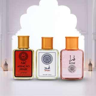 Kit com 3 Perfumes Arabe Masculino e Feminino 100ml cada em Oferta na Shopee