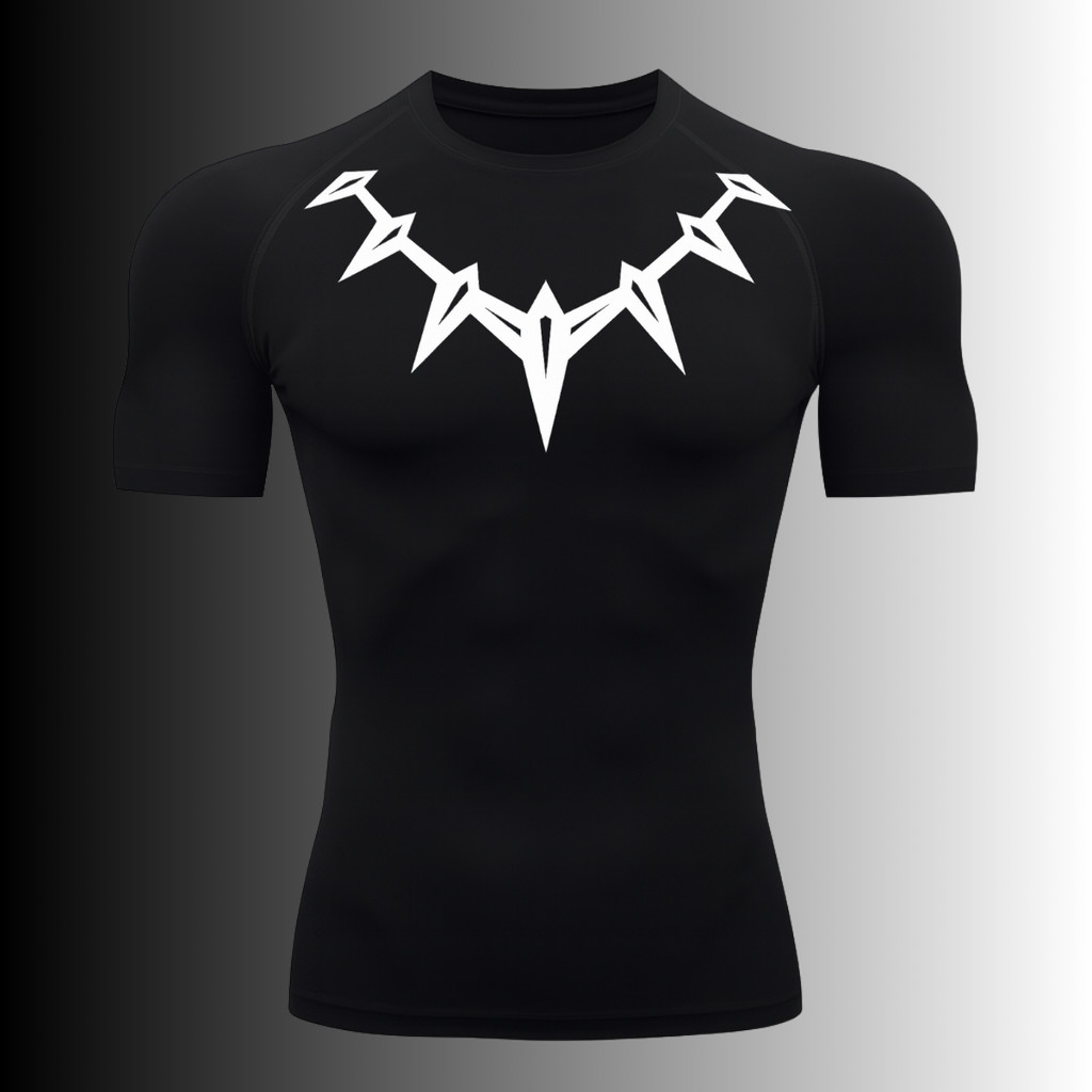 Camiseta Compressão Manga Curta Proteção UV Avengers Colar Pantera Negra Wakanda Forever Rash Guard em Oferta na Shopee