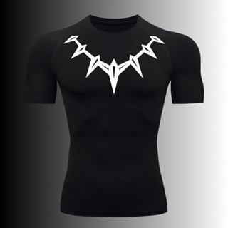 Camiseta Compressão Manga Curta Proteção UV Avengers Colar Pantera Negra Wakanda Forever Rash Guard em Oferta na Shopee
