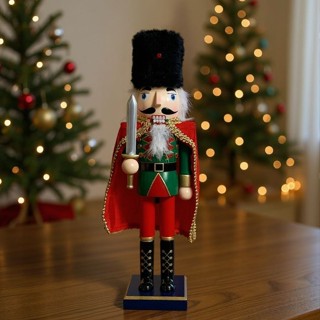 Soldado de Chumbo de Madeira com Capa e Espada - 9,5x38x8,5cm - Verde e Vermelho - 1 unidade - Artlille  - Rizzo em Oferta na Shopee