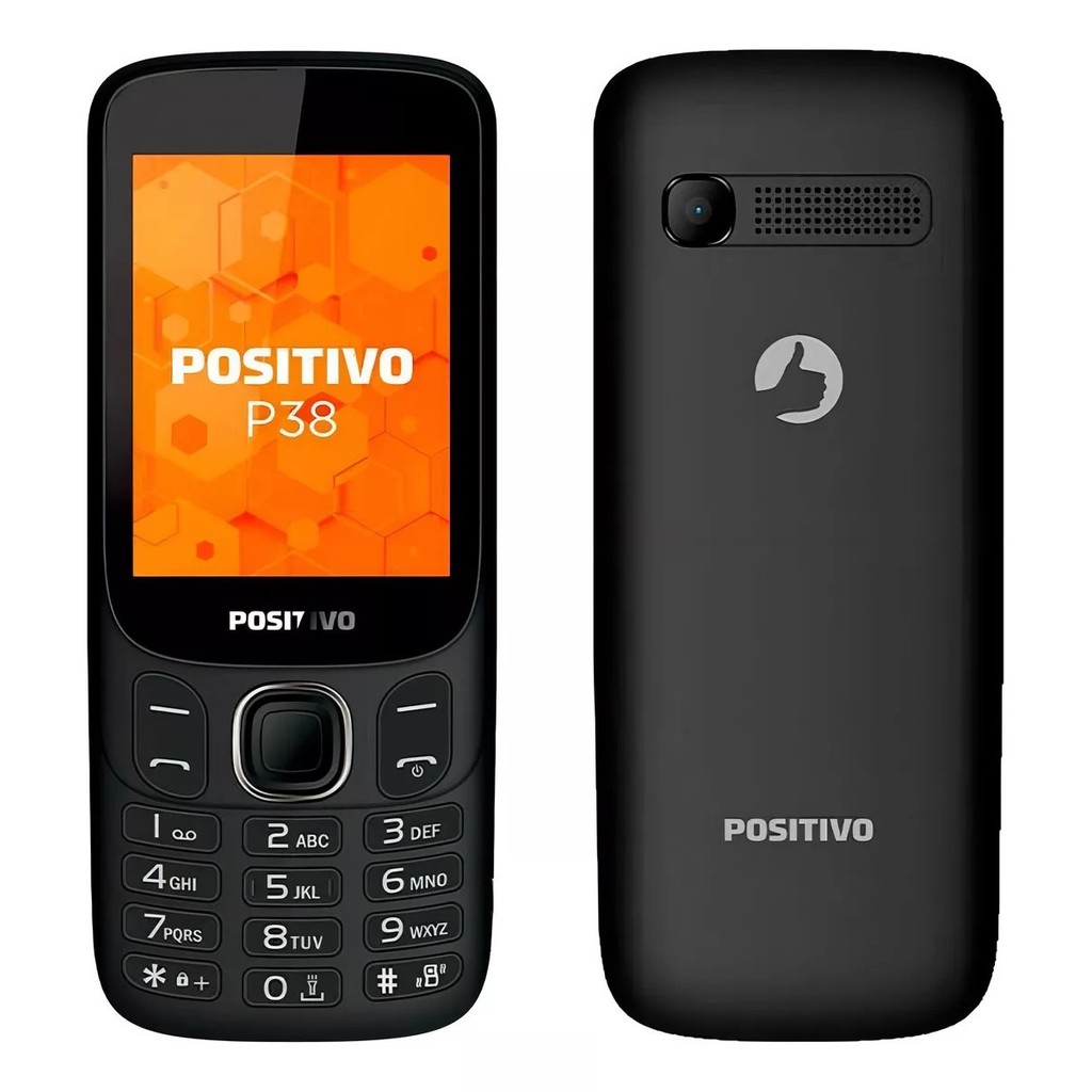 Celular Positivo P38 3G Dual SIM Tela 2.8” Câmera VGA Bluetooth Rádio FM Preto
