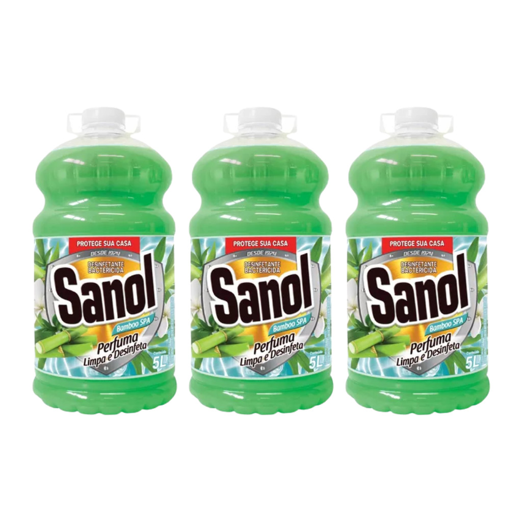 Kit 3 Desinfetantes Bamboo 5L Sanol