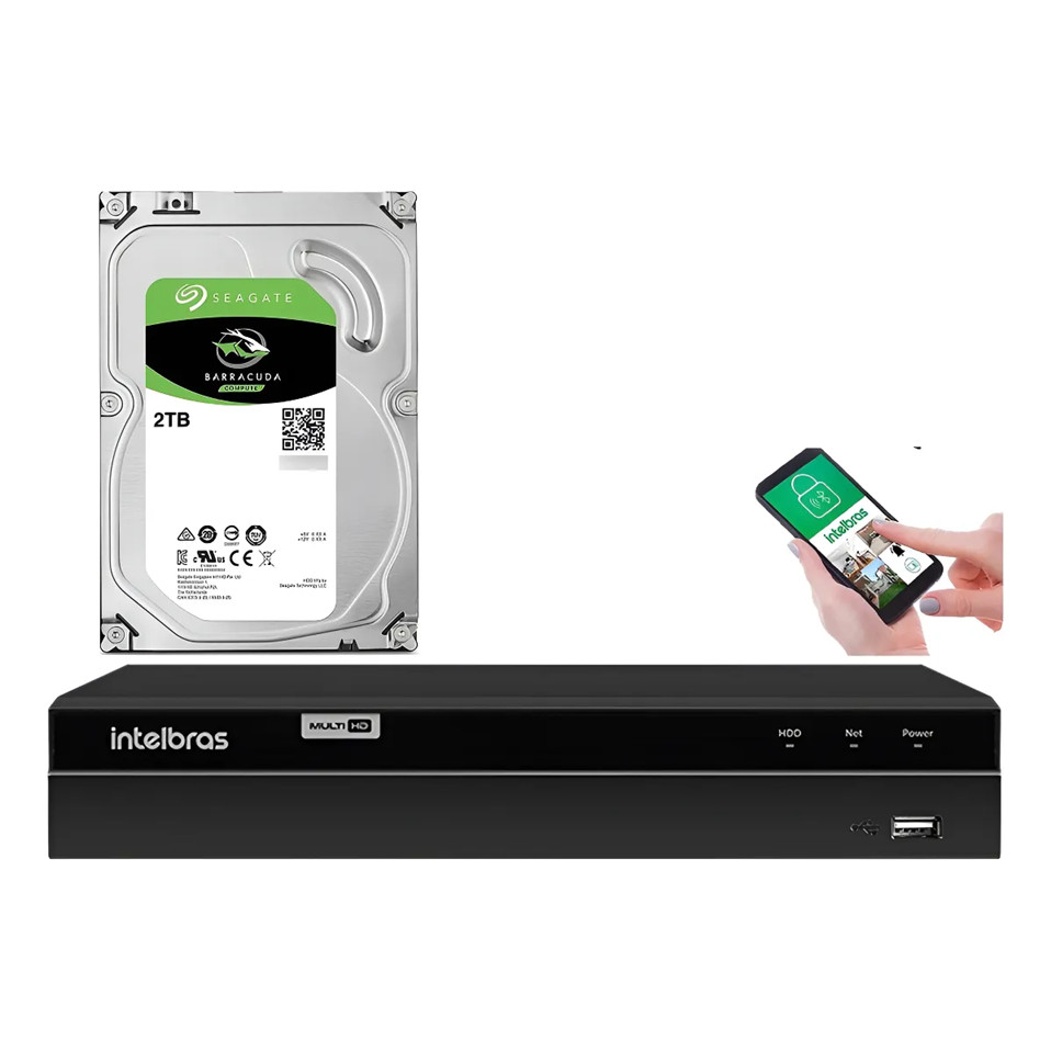 Dvr Intelbras 8ch Mhdx 1308 Inteligente Multi Hd C/ Hd 2tb