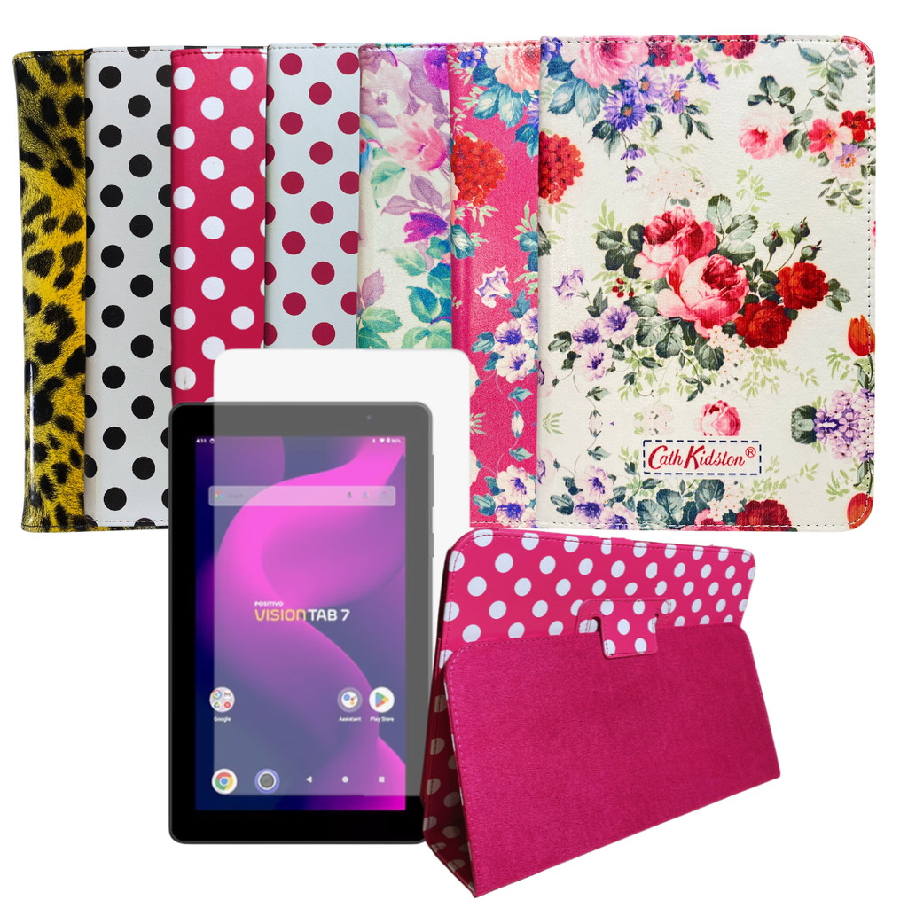 Capa Com Suporte Adaptável Para Tablet Positivo Vision 7 + Película de Cristal