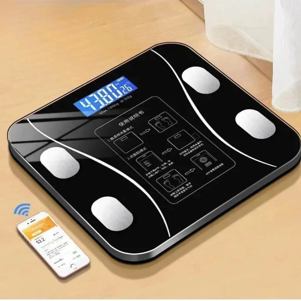 Balança Digital Corporal Bioimpedância Aplicativo Bluetooth Controle Dieta Peso Academia Nutrição