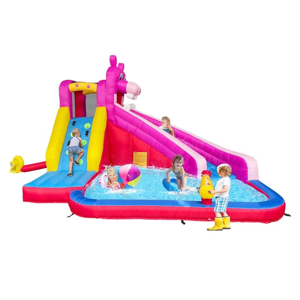 Castelo Inflavel Pula Pula Escorregador Piscina Rosa-chiclete 220V