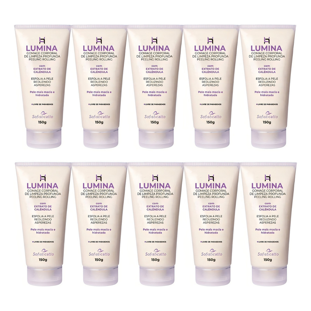 Kit 10 Esfoliante Corporal Lumina Gomage Pele Aspera Atacado