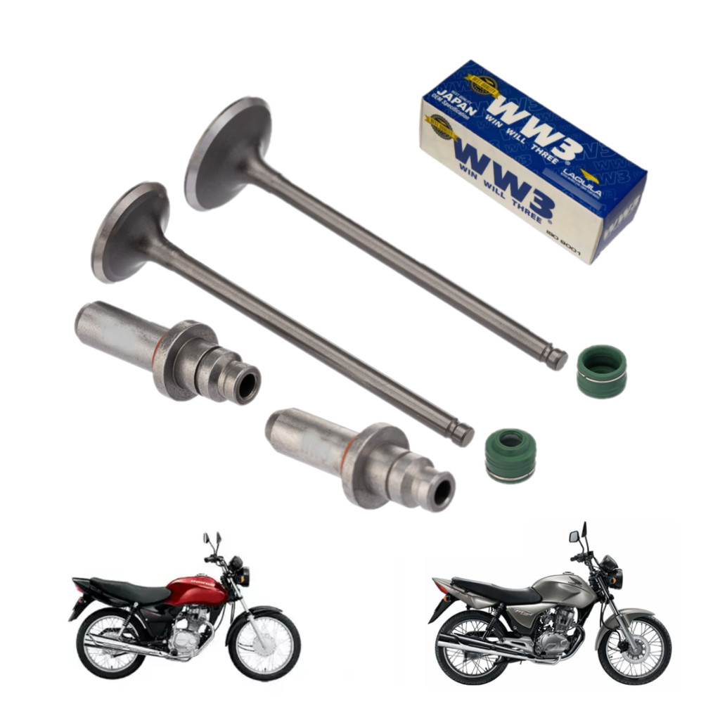 Kit Válvula Retentor Guia Titan Fan 125 2002/2008 + 0.30mm