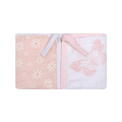 Pano De Boca Papi Com Prendedor Estampa Flores 2 Peças Soft