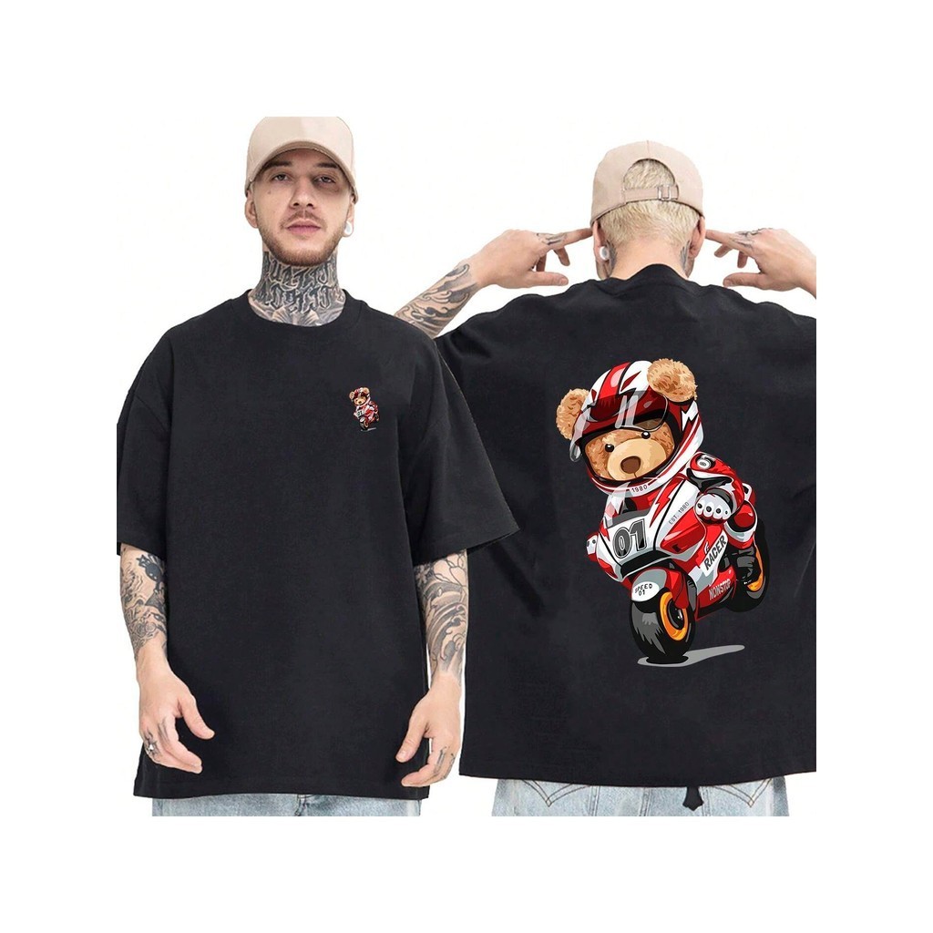 Camiseta OVERSIZED Preta StreetWear Gola em Ribanna Alta Plus Size Modelo: "BIKER" ! !