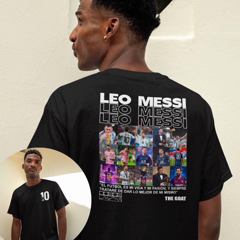 Camiseta Lionel Messi Camisa Futebol Goat Jodador Adulto e Infantil 100% Algodão