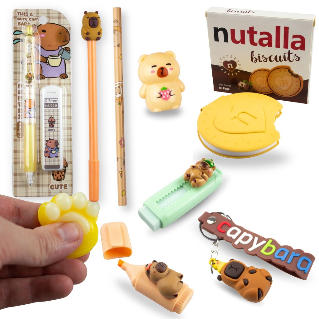 Kit Papelaria Fofa Capivara Fofa, Presente Perfeito, Papelaria Kawaii