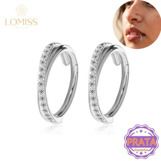 Piercing Argola Nariz Septo Prata 925 Com Zircônia Lateral Circular | Septum Orelha Boca Tragus Helix Conch Transpassado em Oferta na Shopee