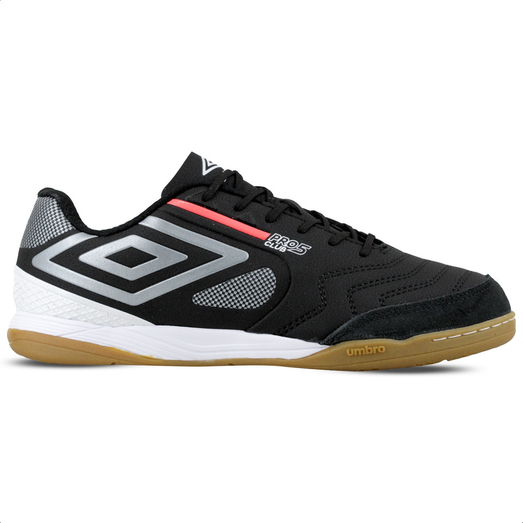 Chuteira Umbro Futsal Pro 5 Bump Club Preta e Cinza - Masculina de