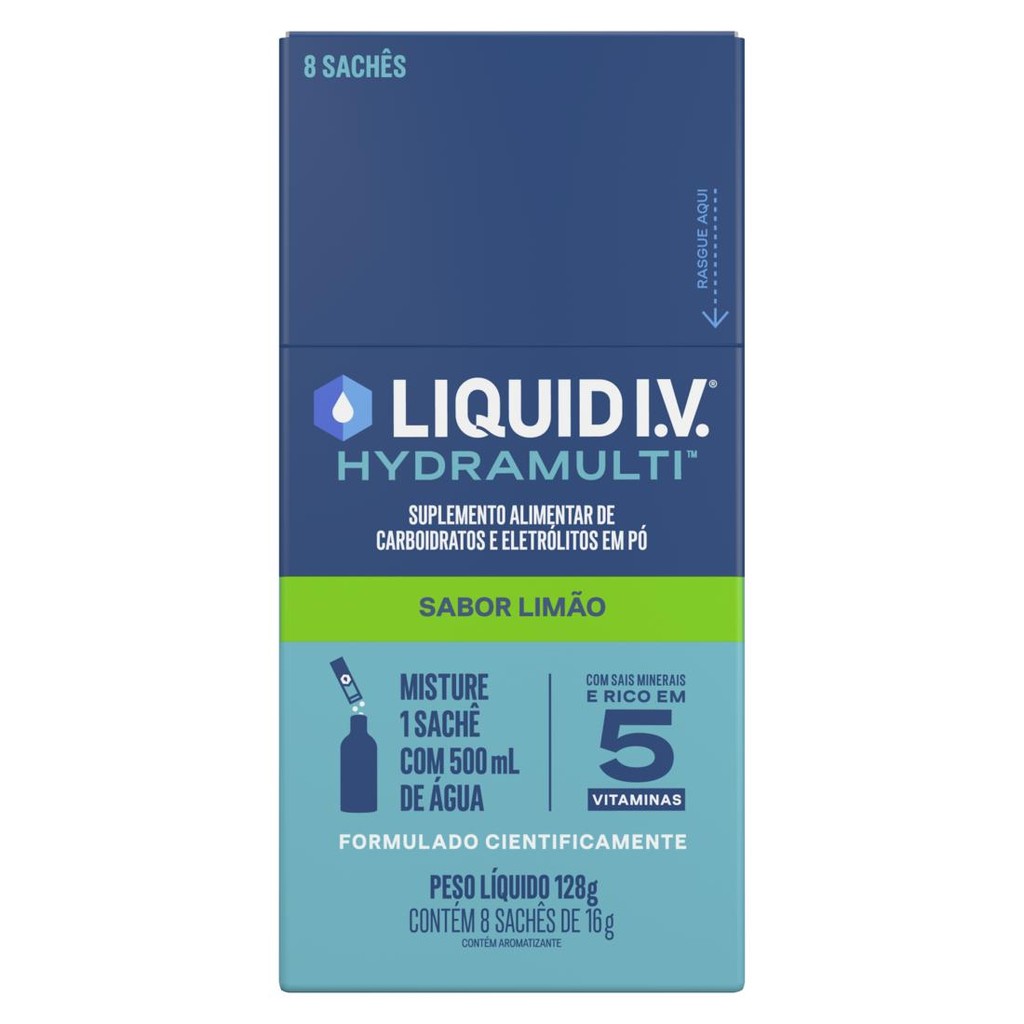 Suplemento Alimentar Pó Limão Liquid I.V. Hydramulti 8un com 16g cada em Oferta na Shopee