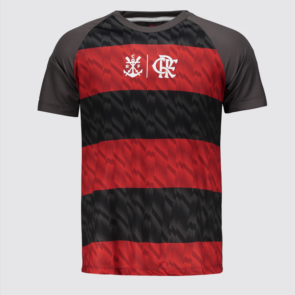 Camisa Flamengo Harmonia Cinza e Vermelha em Oferta na Shopee