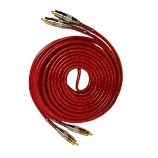 Cabo RCA 5 metros Dupla Blindagem Vermelho Plug Metal Som Automotivo Banhado Ouro em Oferta na Shopee