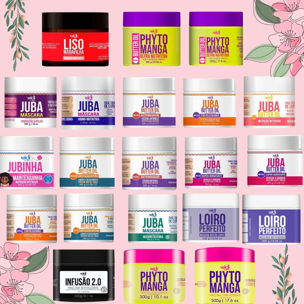 Linha Completa de Máscaras Widi Care – Escolha a Que Seu Cabelo Precisa! em Oferta na Shopee