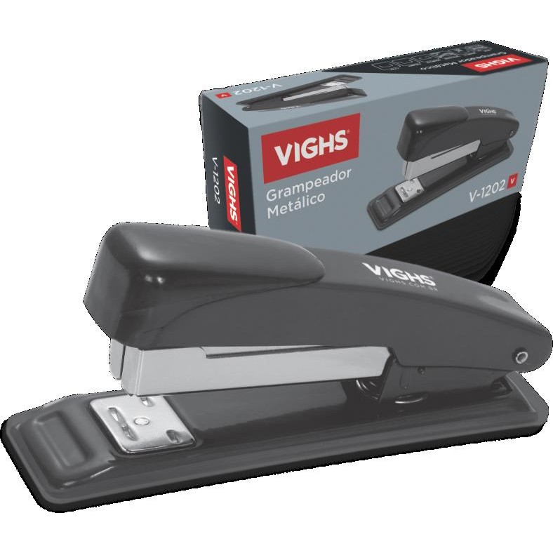 Combo Grampeador Metal +  5.000 Grampos Galvanizado 26/6 Escolar escritório
