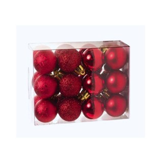 24 Bolinhas de Natal Vermelha Pequena Texturizada pra Decorar Sua Arvore em Oferta na Shopee