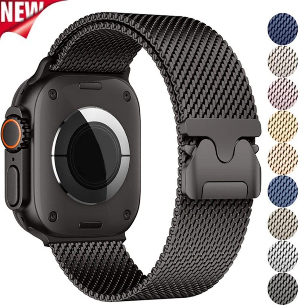 Pulseira Magnética Milanesa Para Apple Watch Ultra 3 49mm 11 10 42/46mm 9 8 7 41/45mm em Oferta na Shopee