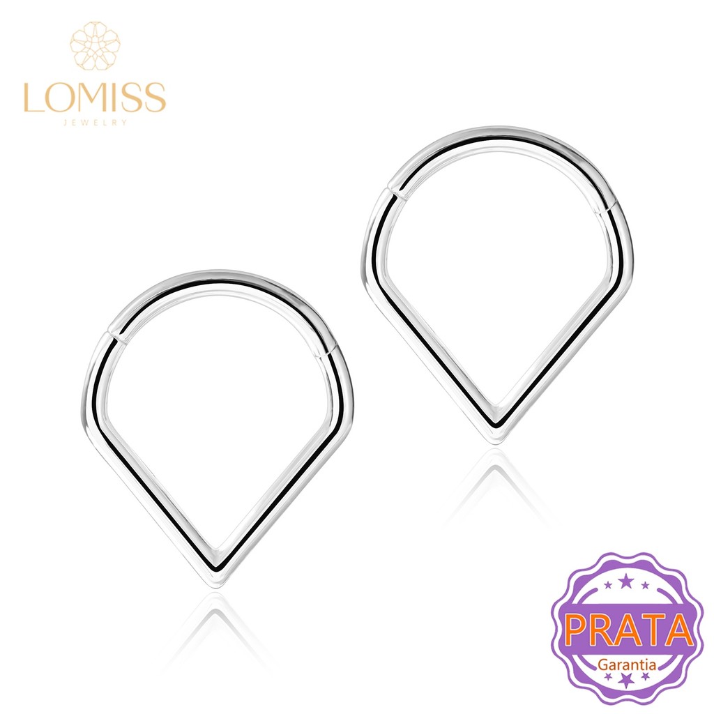 Piercing Argola Gota Segmento Artigulado Prata 925 Para Septril Rook Conch Nariz Septo Brincando de Nariz