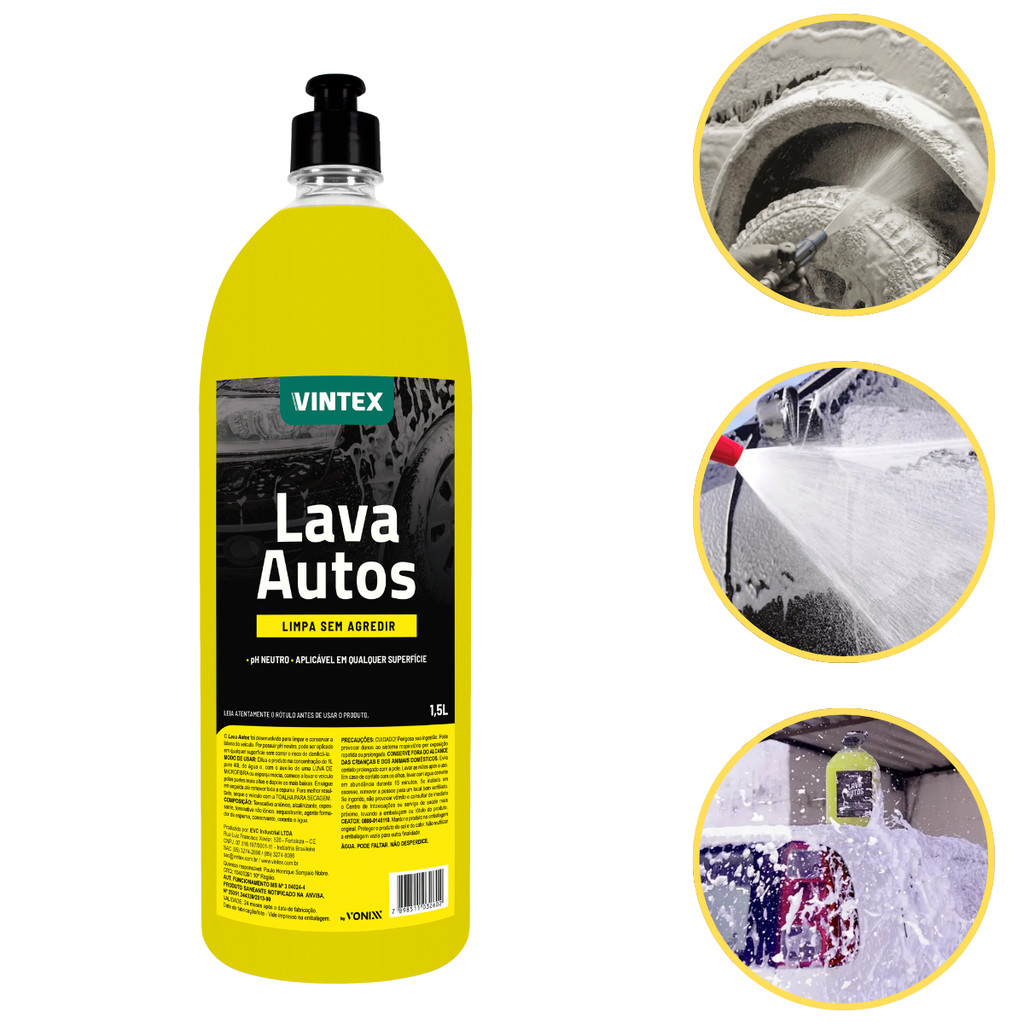 Lava Autos Vintex 1,5l Concentrado Neutro Shampoo Automotivo - Vonixx em Oferta na Shopee