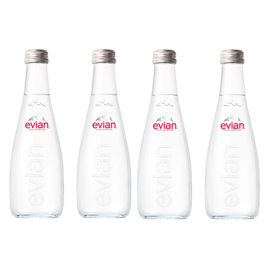 ÁGUA MINERAL EVIAN SEM GÁS VIDRO PACK C/4UNID 330ML em Oferta na Shopee