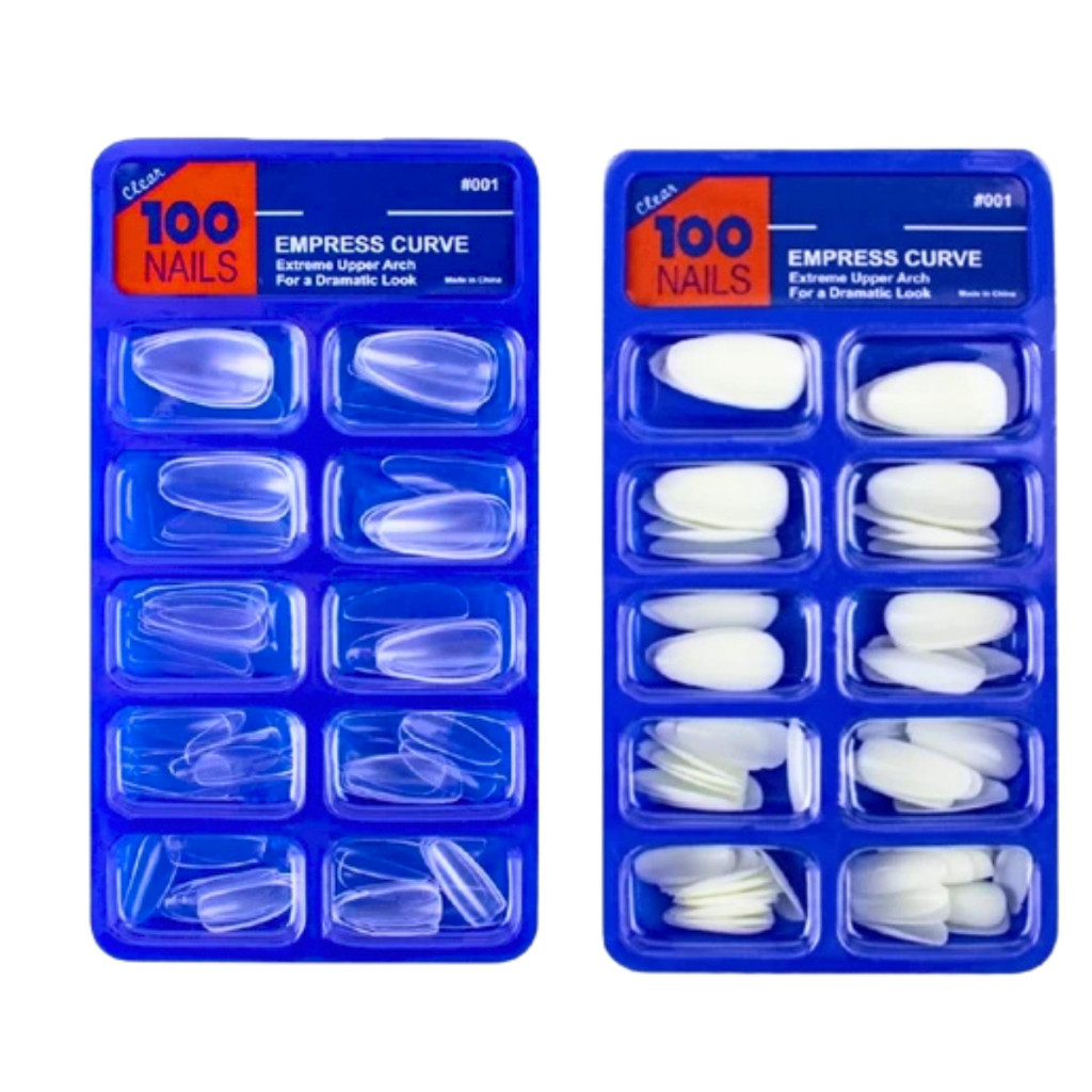 Kit 100 Unhas Postiça Almond Amendoada Realista Transparente ou Leitosa em Oferta na Shopee