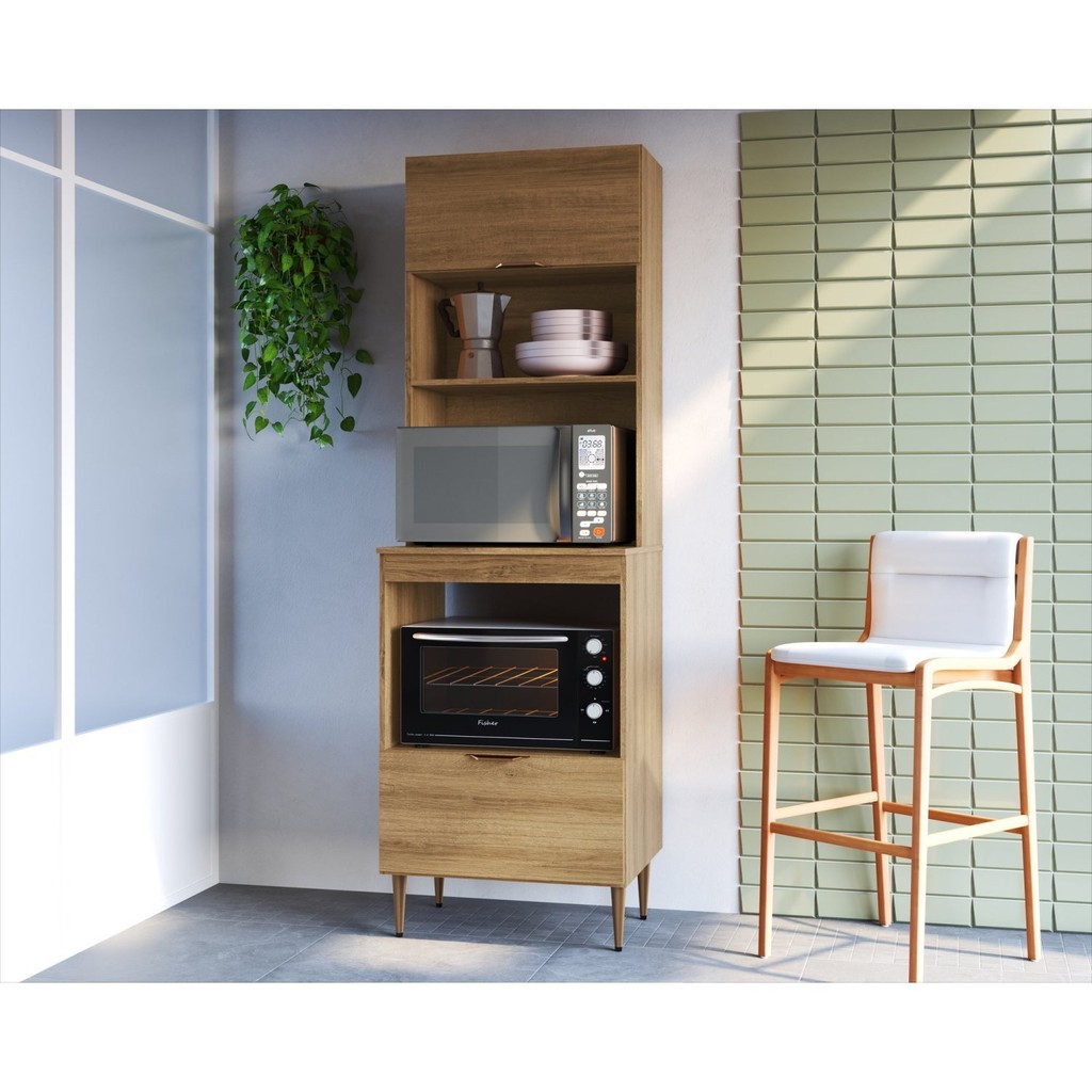 Torre Quente 1 Porta 1 Gaveta 2 Nichos para Forno 63cm Veneza Modulada em Oferta na Shopee