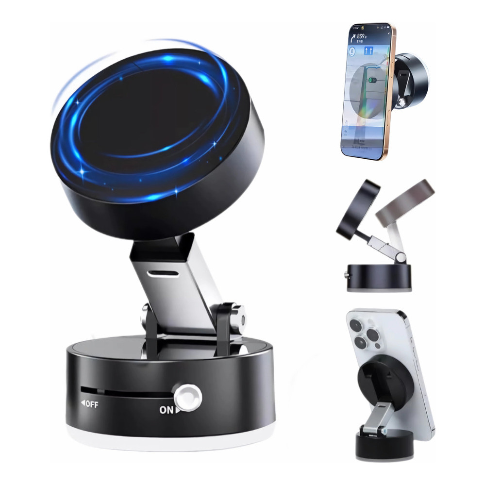 kit Suporte Magnético Dobrável 360° p/ Celular – Adsorção a Vácuo Multifuncional Mesa Carro Parede em Oferta na Shopee
