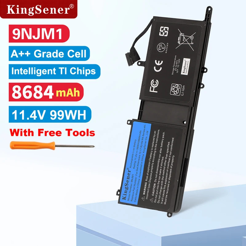 KingSener 9NJM1 8684mAh Bateria Para Laptop DELL Alienware 15 R3 R4 17 R4 R5 Série P31E P69F 44T2R HF250 MG2YH 11.4V 99W